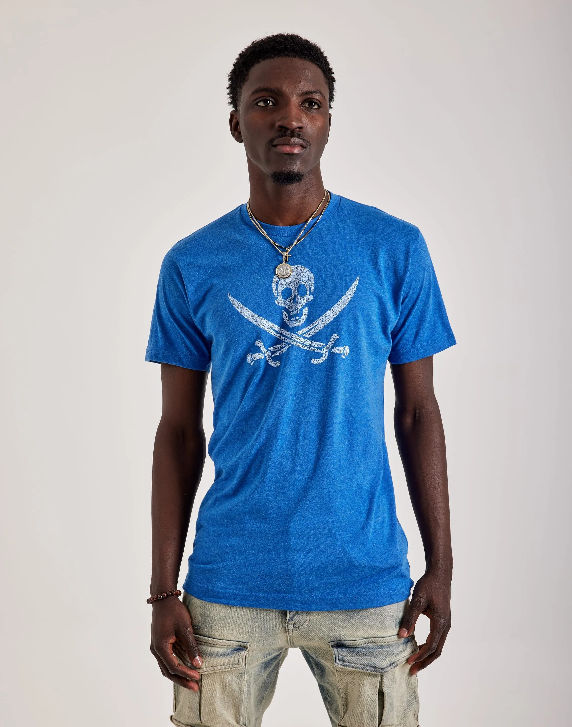 LA Pop Art Word Art Pirate Skull Tee SnagFree Surface Poise Fit