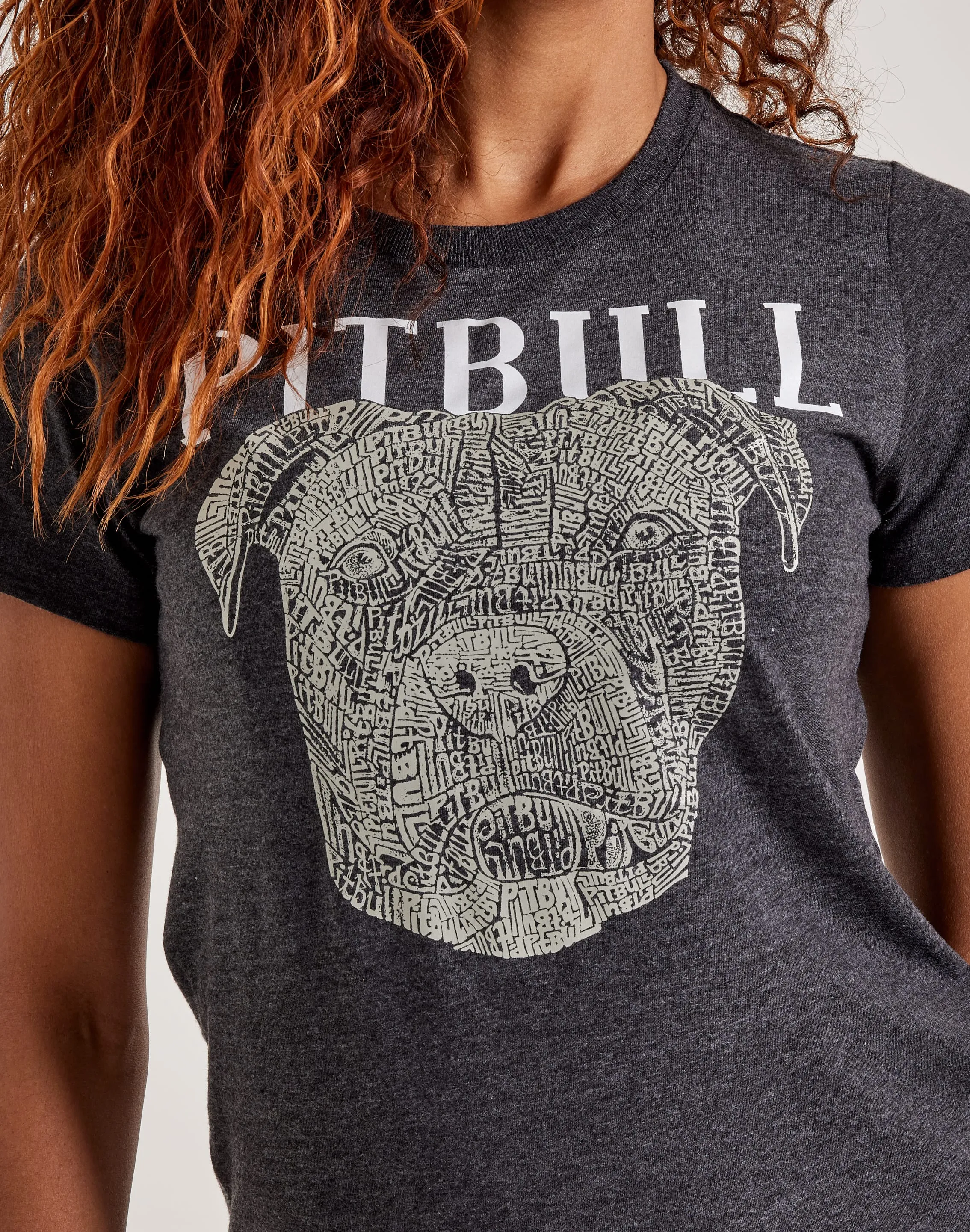 LA Pop Art Word Art Pitbull Face Tee Work Ready