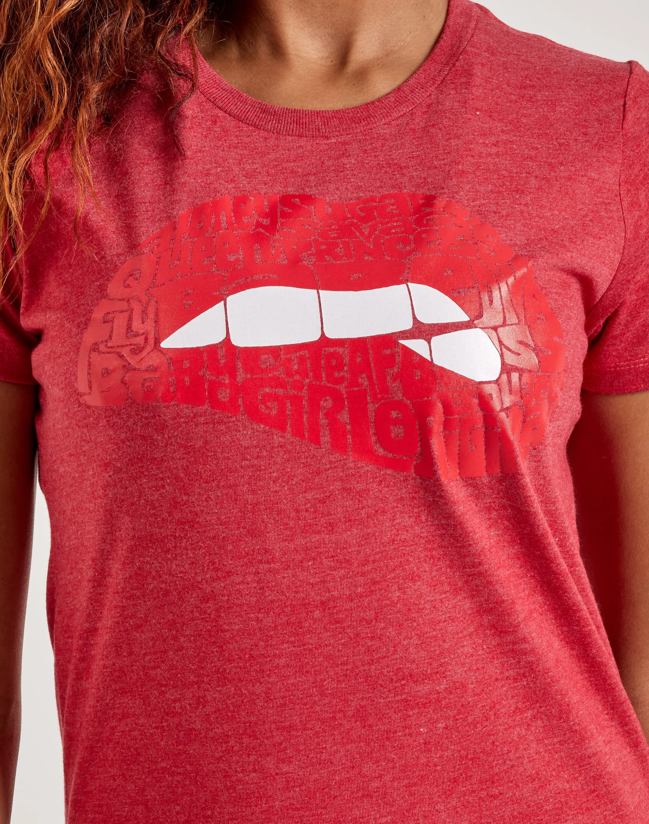 AllSeasonWear HiddenZipperClosure LA Pop Art Word Art Savage Lips Tee