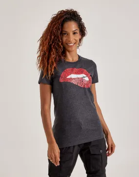 LA Pop Art Word Art Savage Lips Tee NonBindingEdges