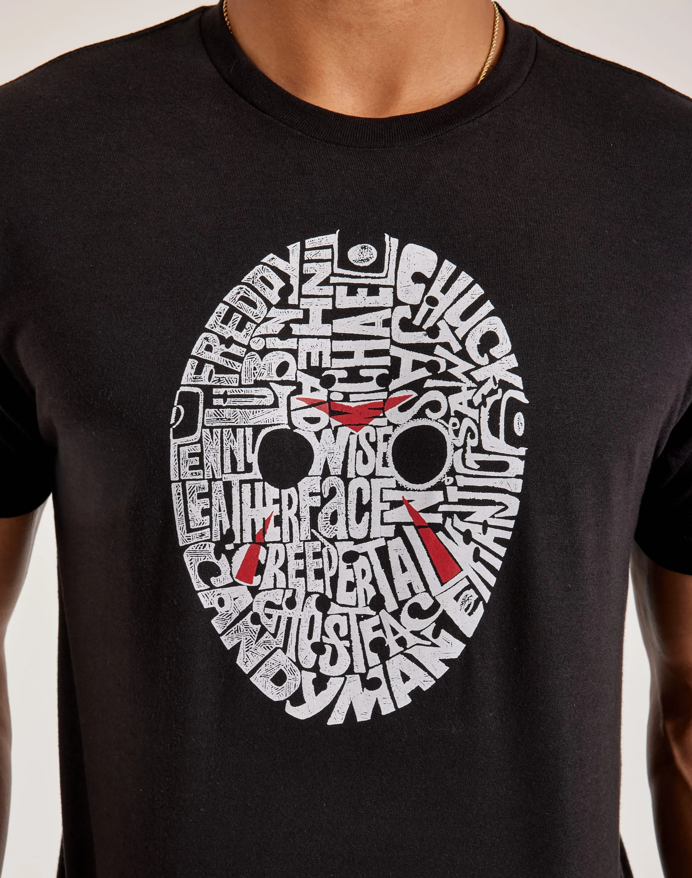 Elastic cuffs LA Pop Art Word Art Slasher Movie Villains Tee