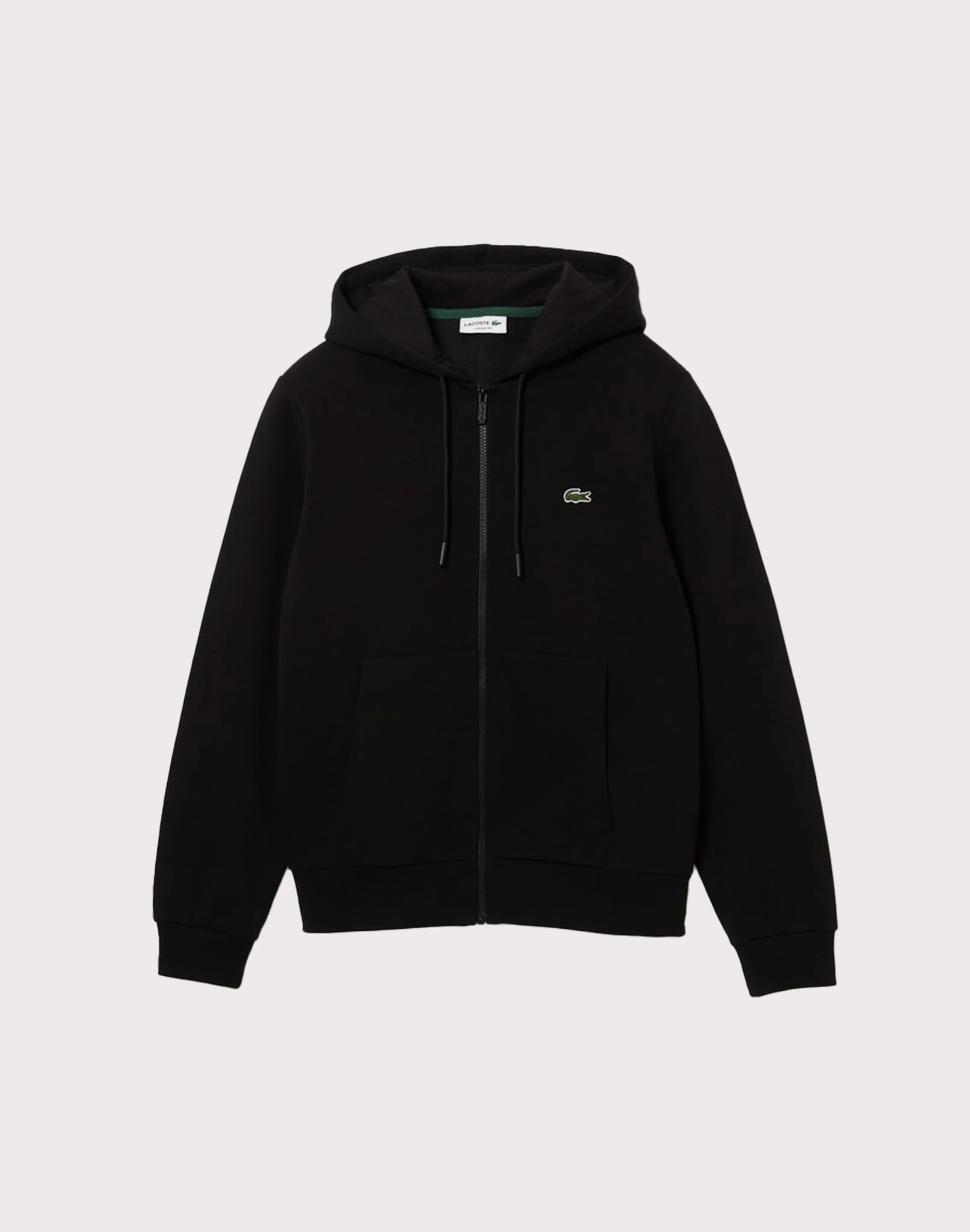 Lacoste Solid Fleece Hooded Jacket Photo Fit Reinforced Knees