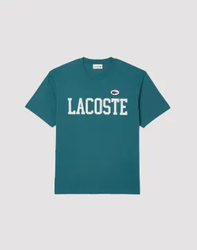 TensionAdjustedWaistband Lacoste Varsity Logo Teal Tee