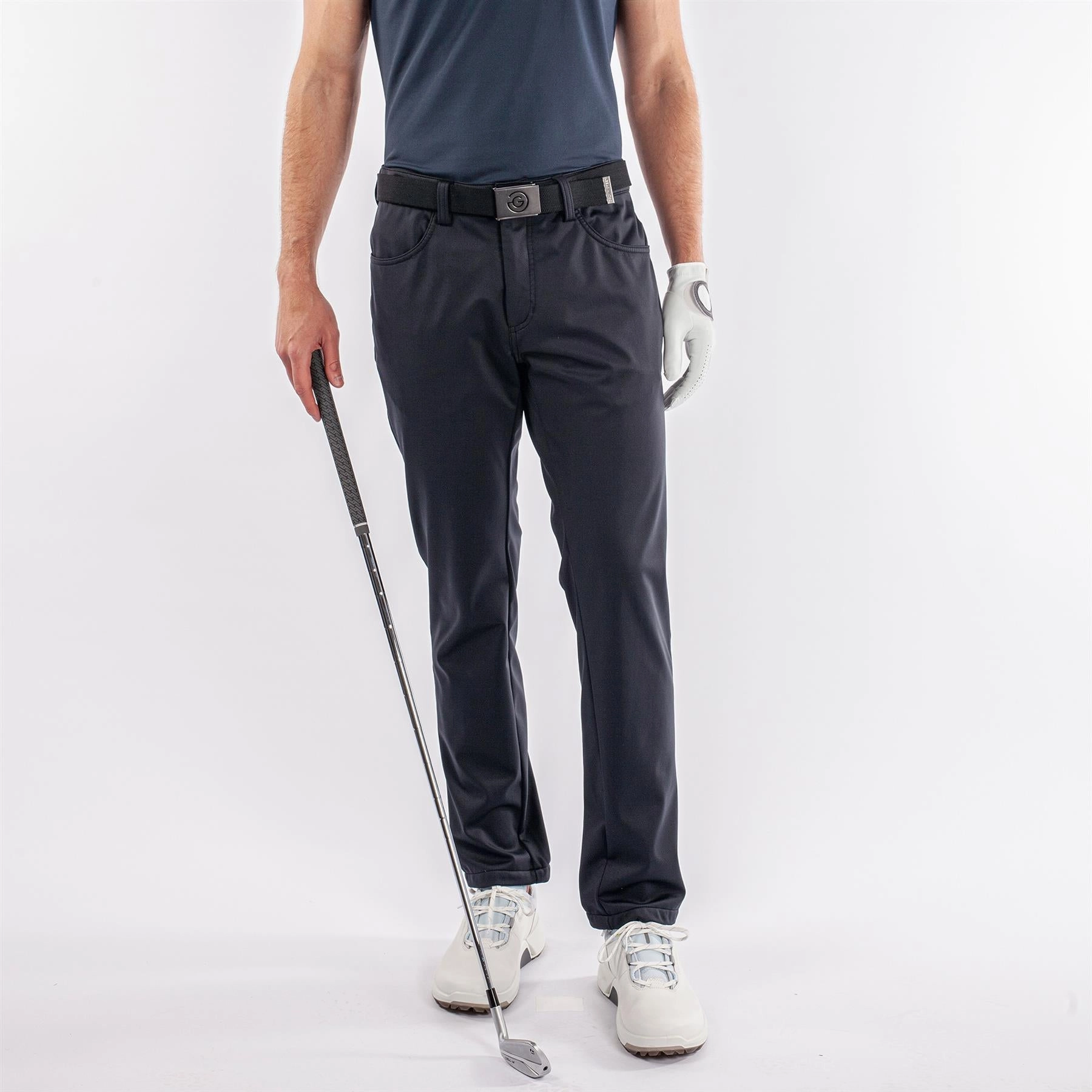 Light Fabric SecureZipperClosures Lane Interface-1 Stretch Trousers Navy