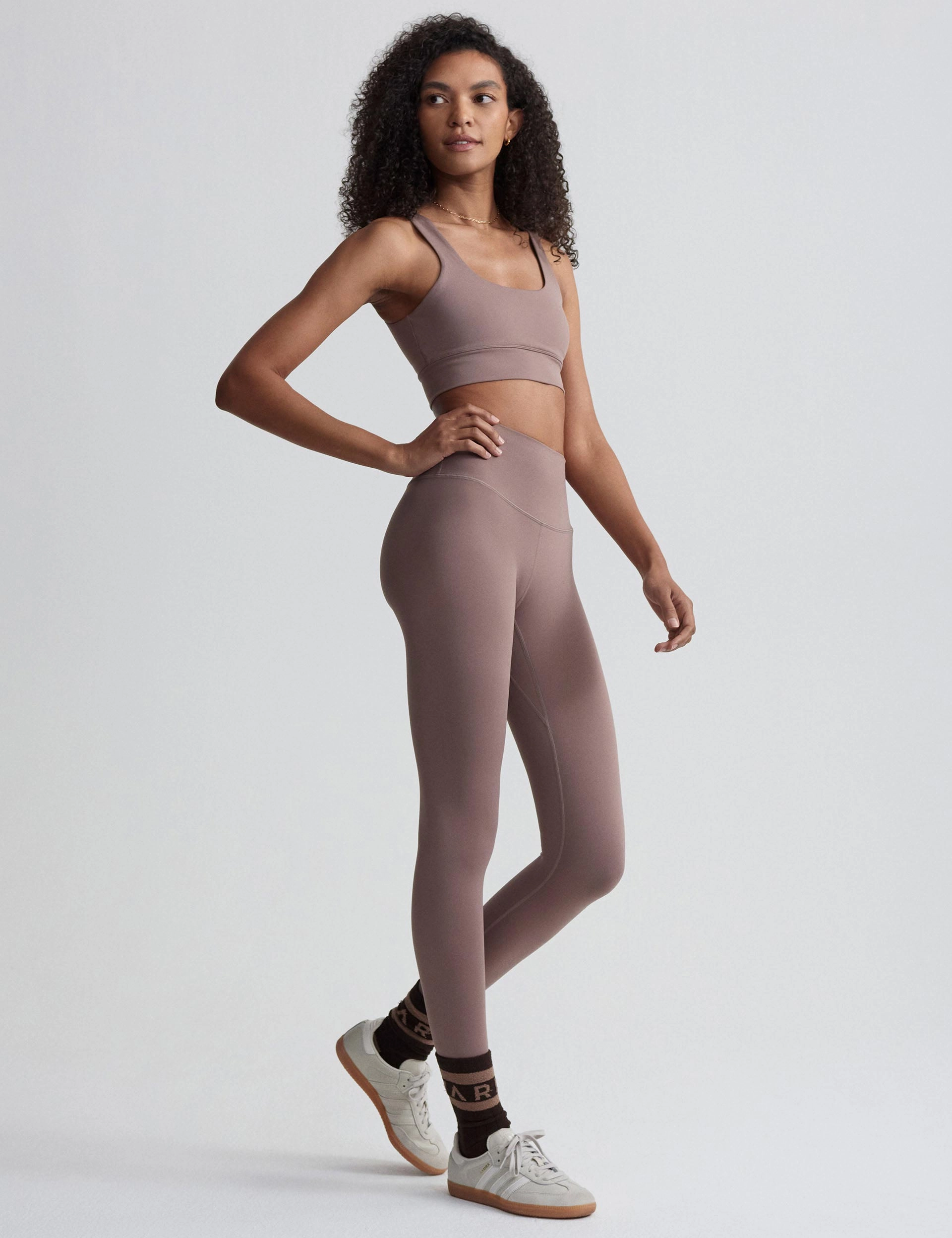 Striped activewear Muscle Support FreeSoft Cori Bra - Deep Taupe