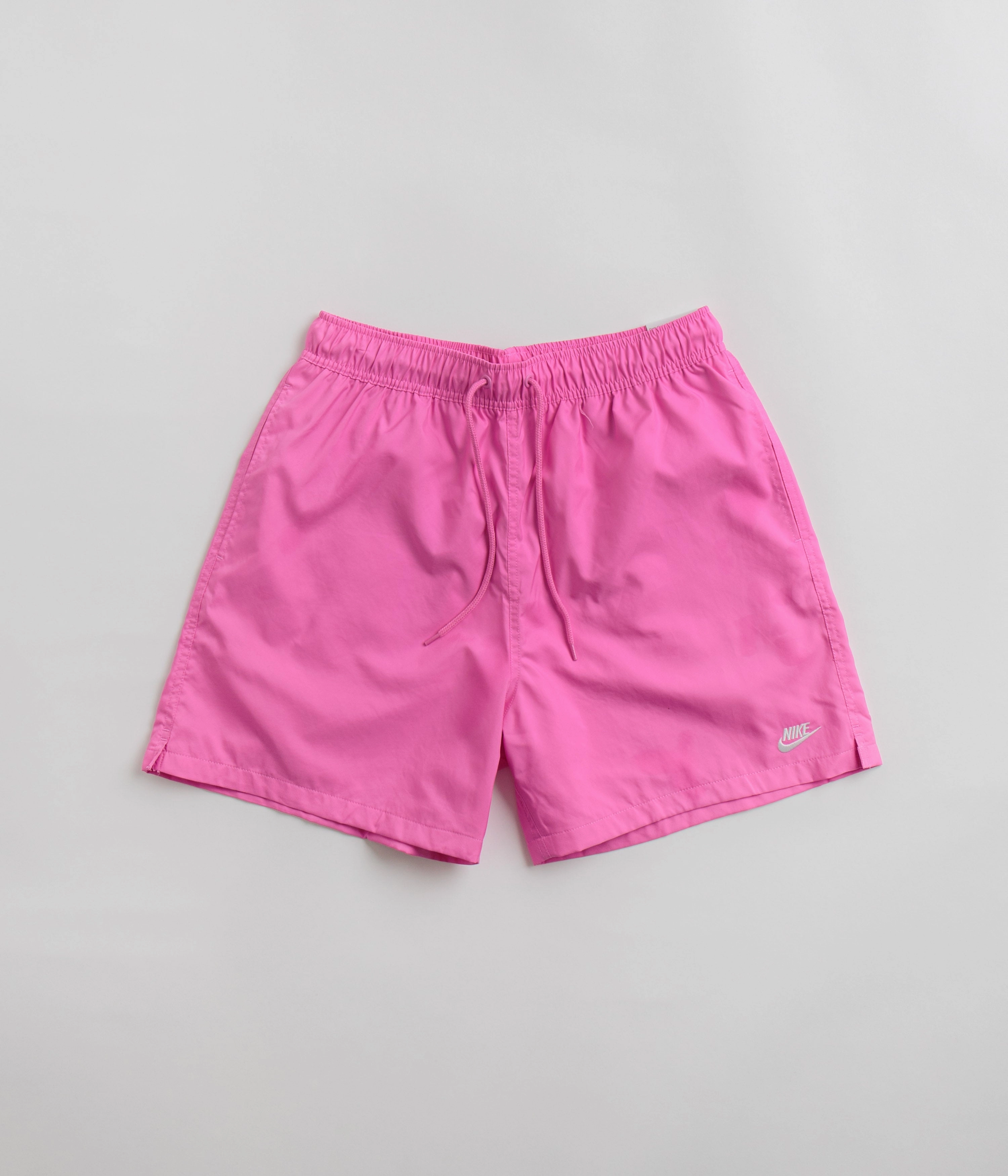 Layered Hem Detail Nike Club Woven Flow Shorts - Playful Pink / White
