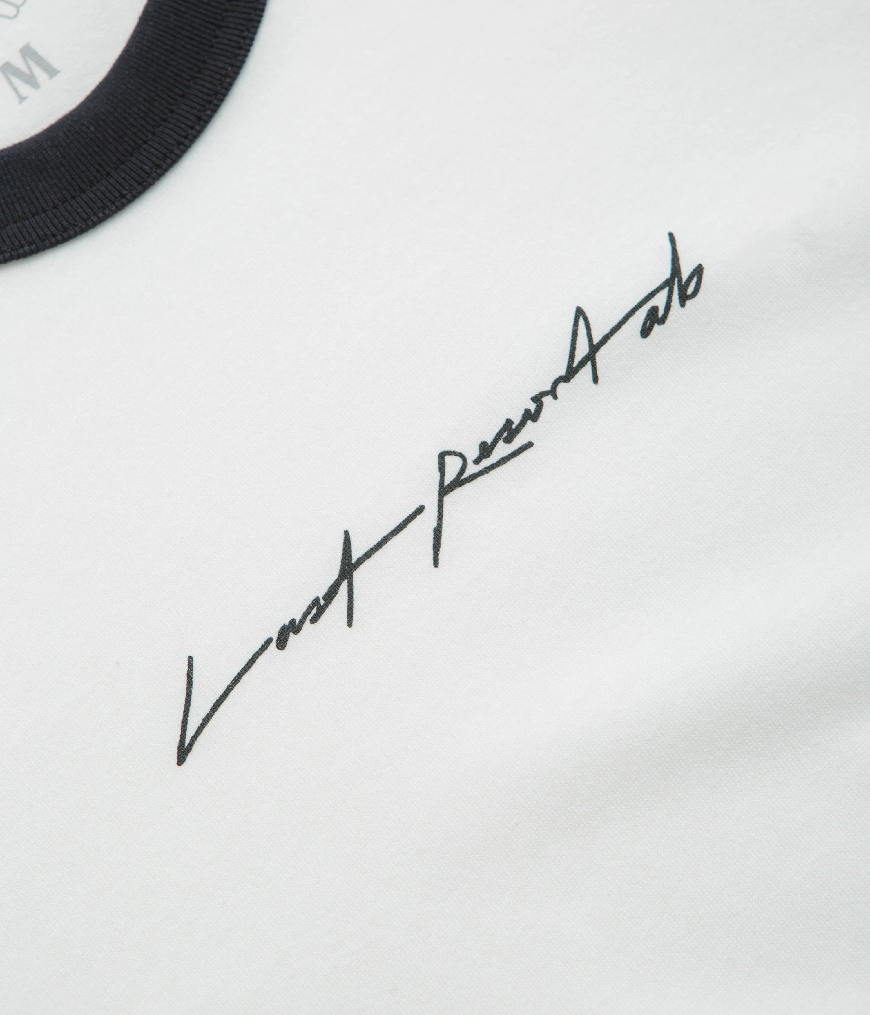 Zip Closure classicness Last Resort AB Signature Ringer T-Shirt - White / Black