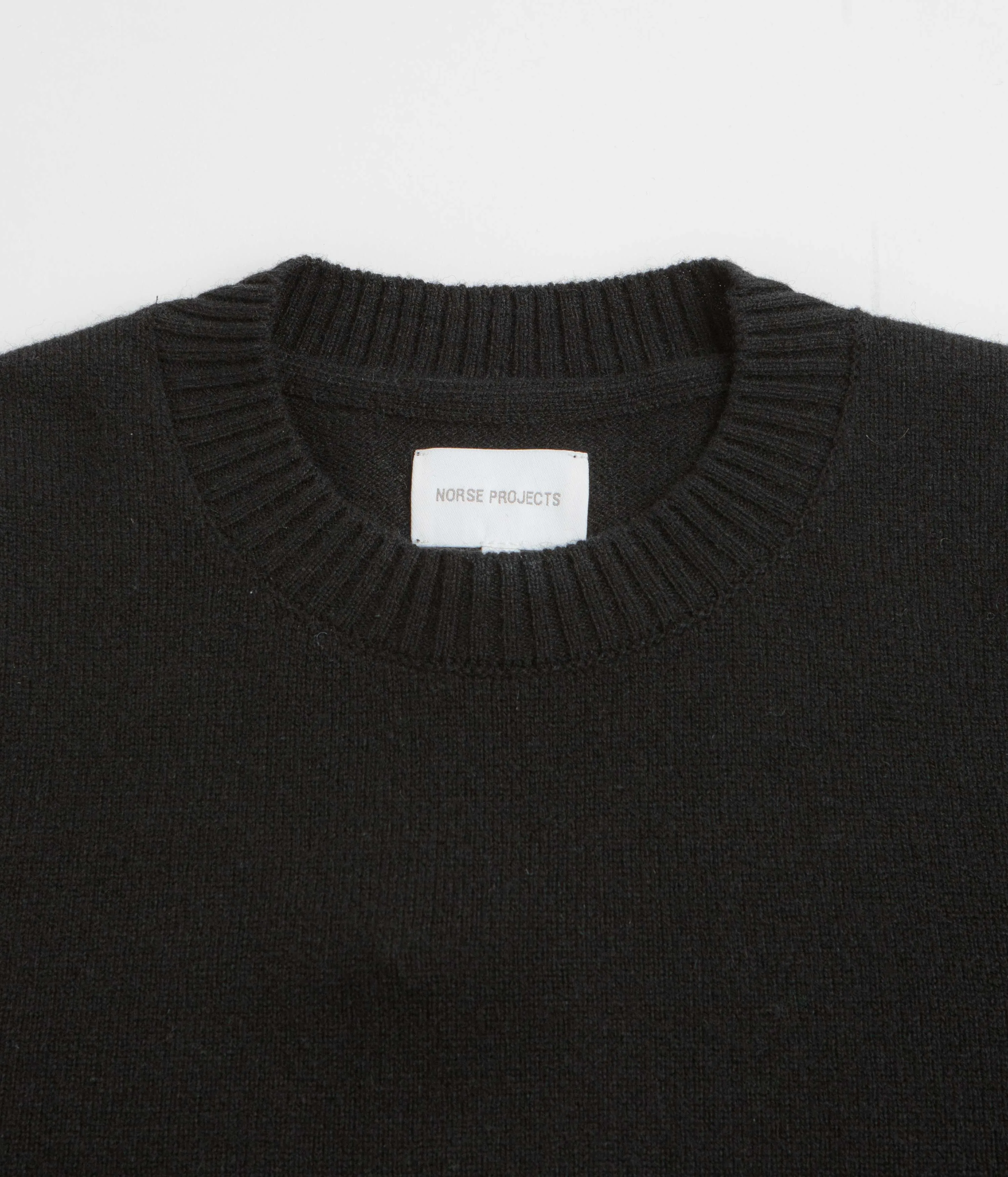 Norse Projects Standard Merino Crewneck Sweatshirt - Black ribbon accents