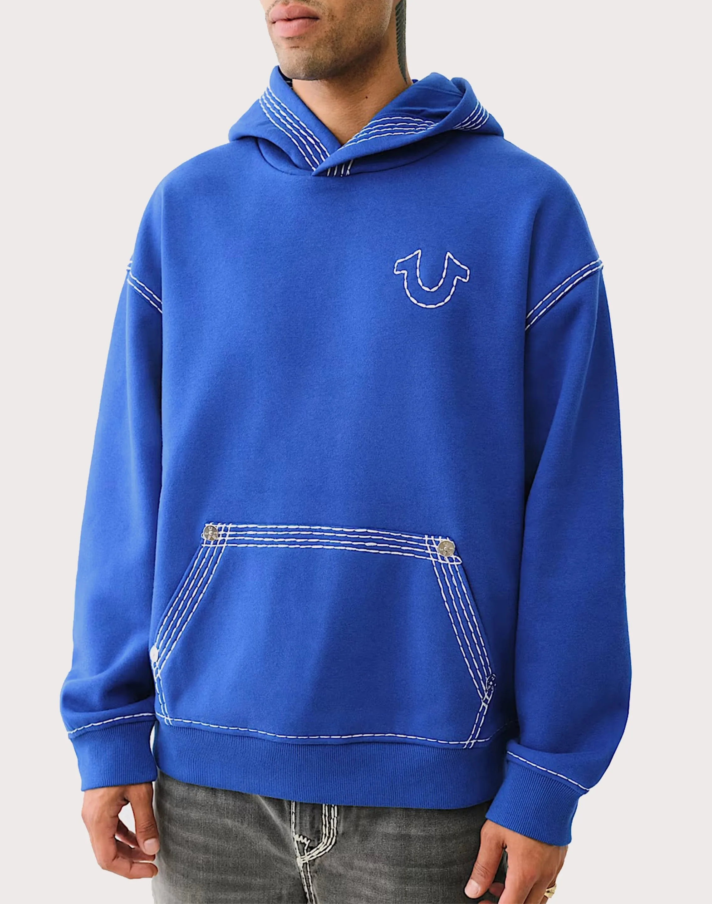 Antibacterial Treatment True Religion Super QT Buddha Pullover Fleece Hoodie