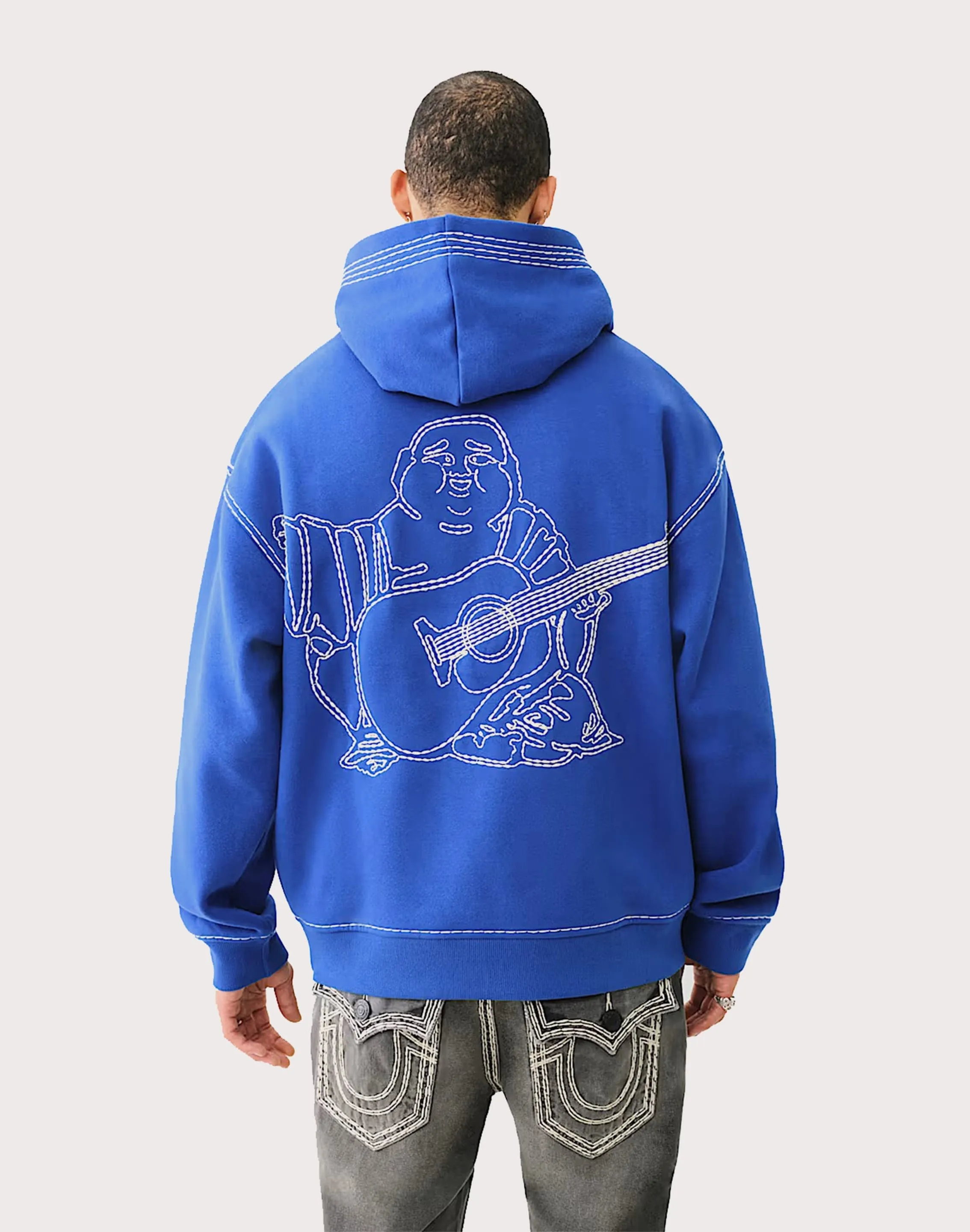 Heart Glow True Religion Super QT Buddha Pullover Fleece Hoodie