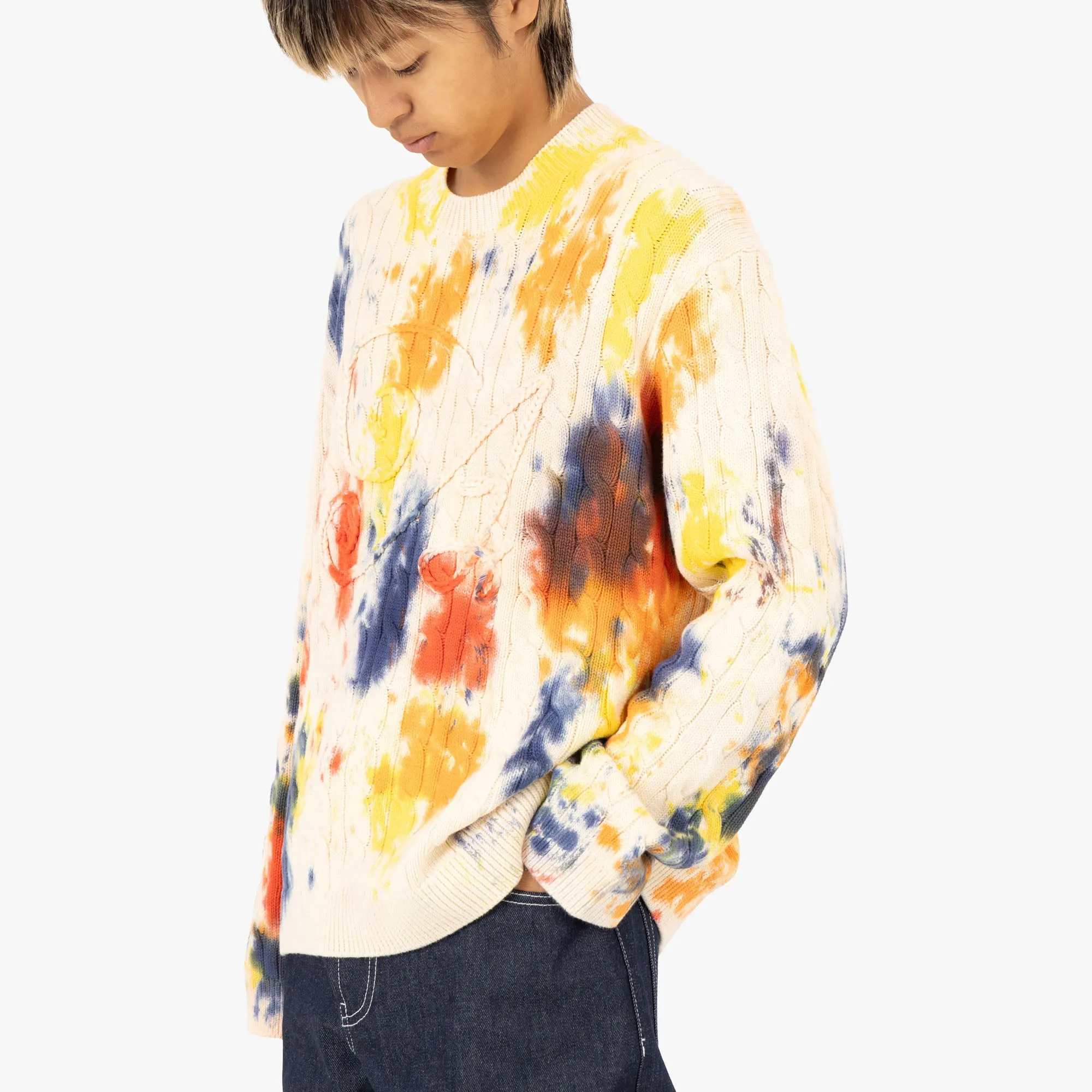 Awake NY Applique Sweater / Tie Dye Satin Lining snowboarding suitable