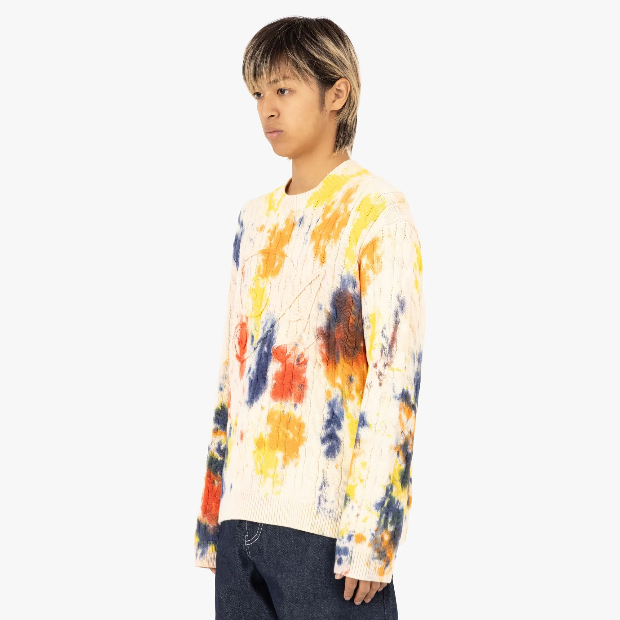 Adjustable Hood Awake NY Applique Sweater / Tie Dye