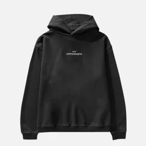 UPSIDE DOWN LOGO HOODIE - BLACK slow life