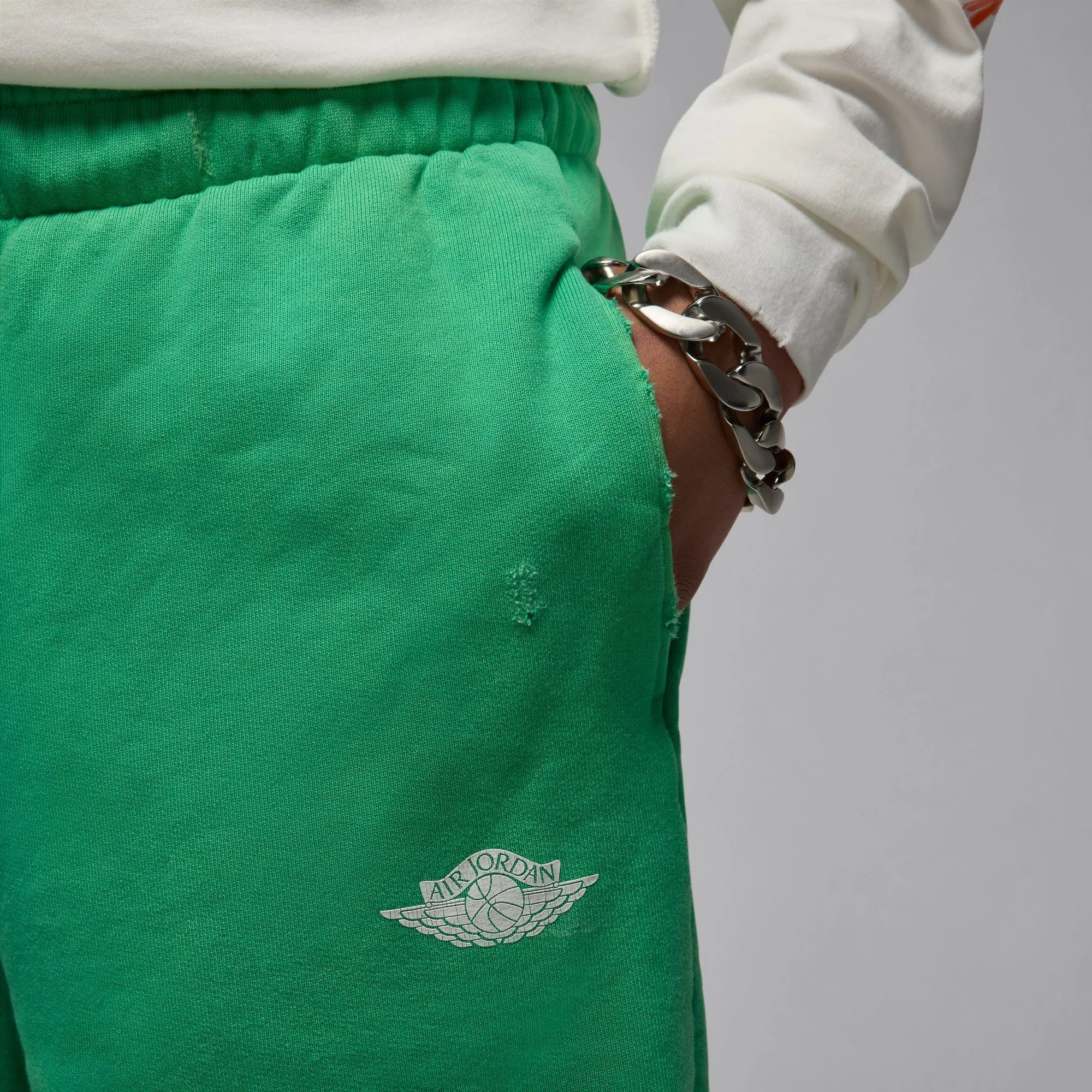 WaterRepellentSurface Luxury Touch Air Jordan Rare Air French Terry Shorts (Stadium Green/Sail)