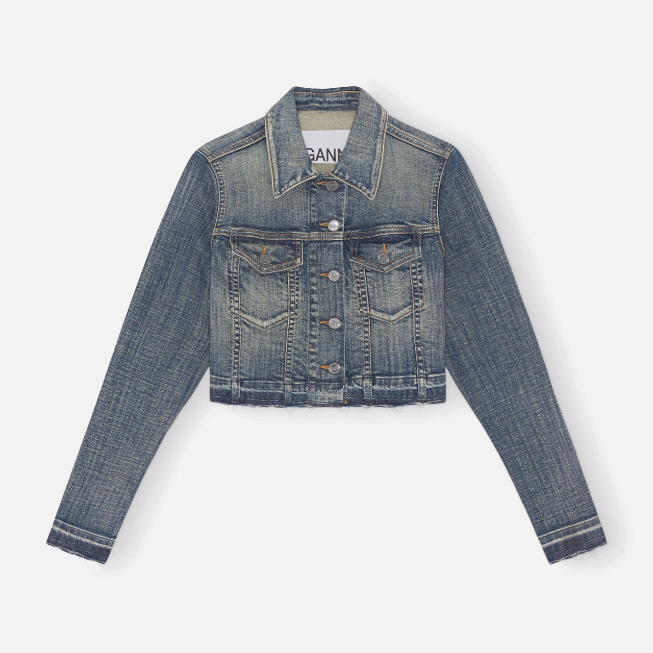 Printed suitable for promotional activities Tint Edge Denim Cropped Jacket