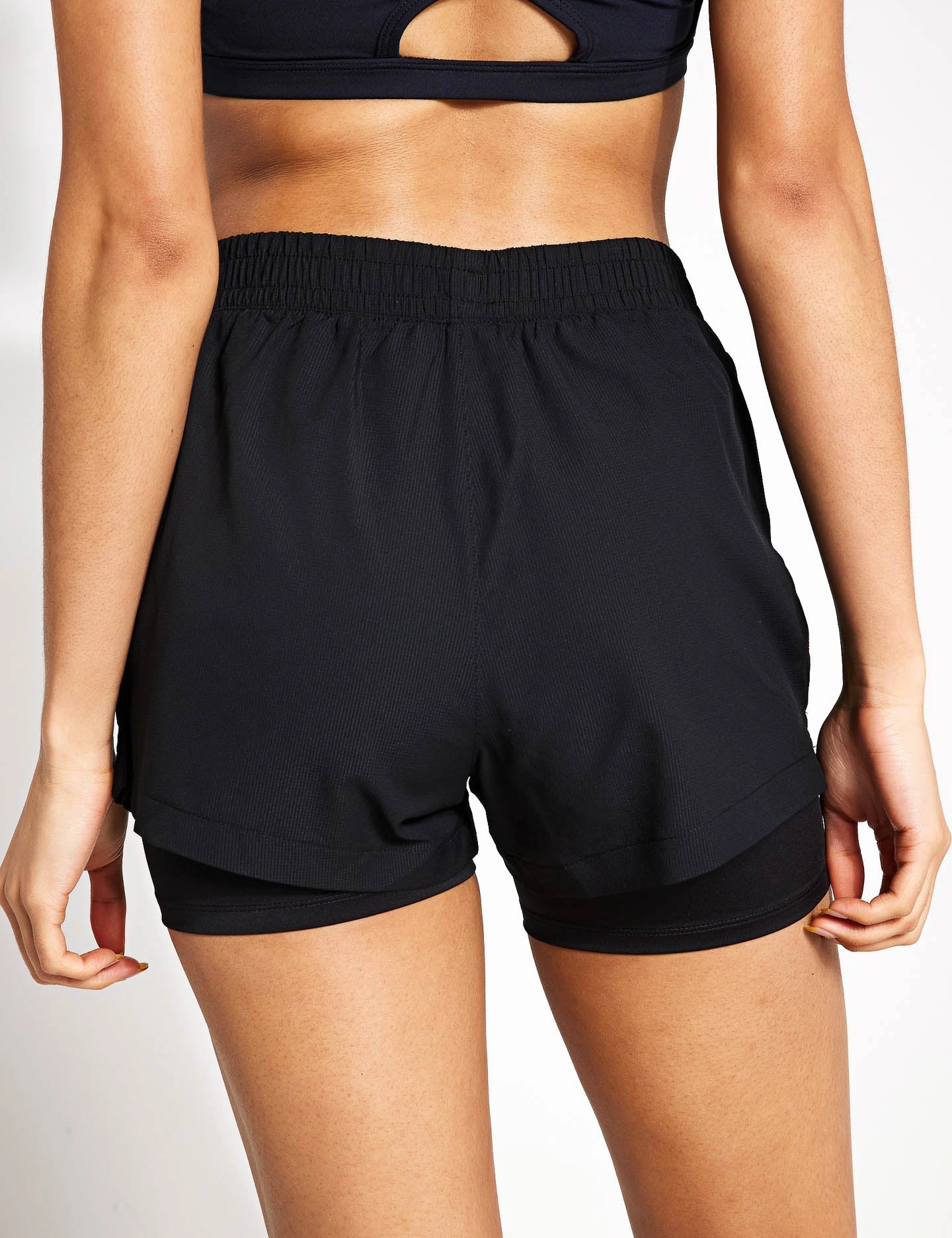 Port Pocket Design Warm Vibe Layered Stormwear Shorts - Black