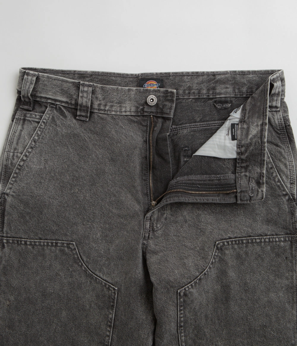 Adjustable Drawcord Dickies Madison Double Knee Jeans - Light Grey Wash