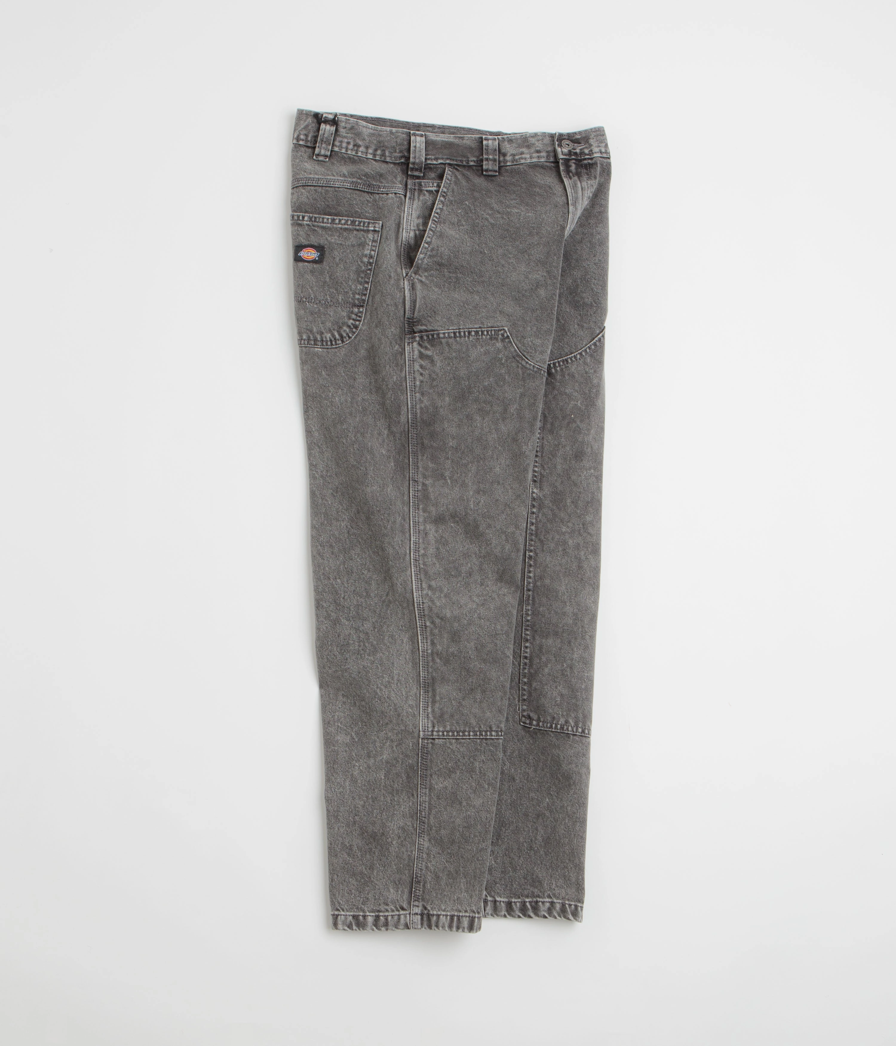 Rubberized Hem Wrinkle Free Fabric Dickies Madison Double Knee Jeans - Light Grey Wash