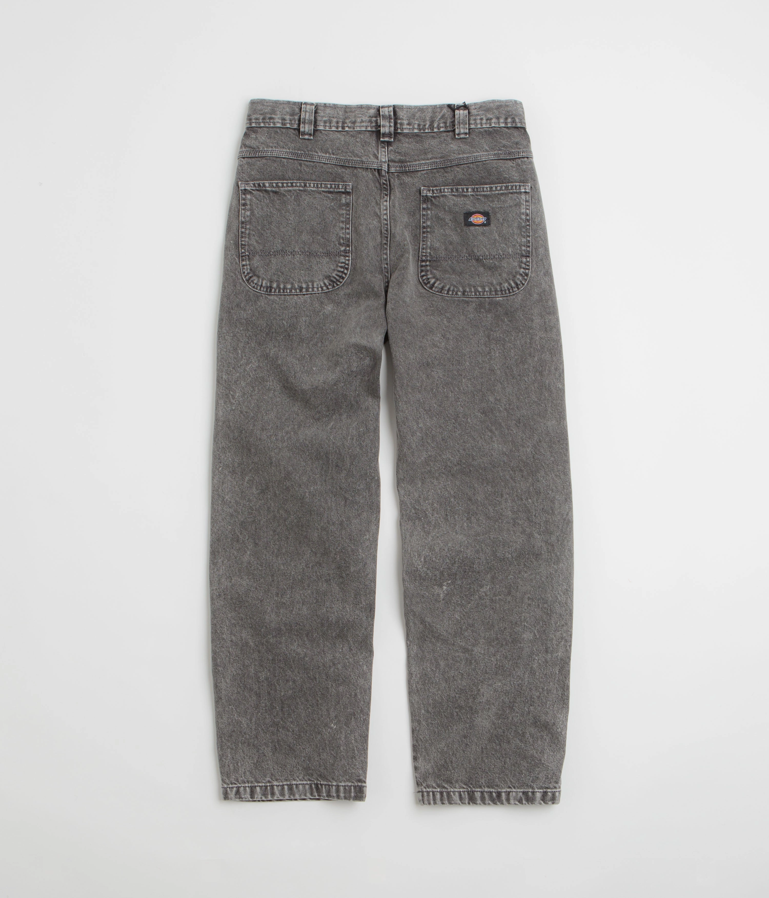 Dickies Madison Double Knee Jeans - Light Grey Wash Bold Design Hidden Zip Pockets