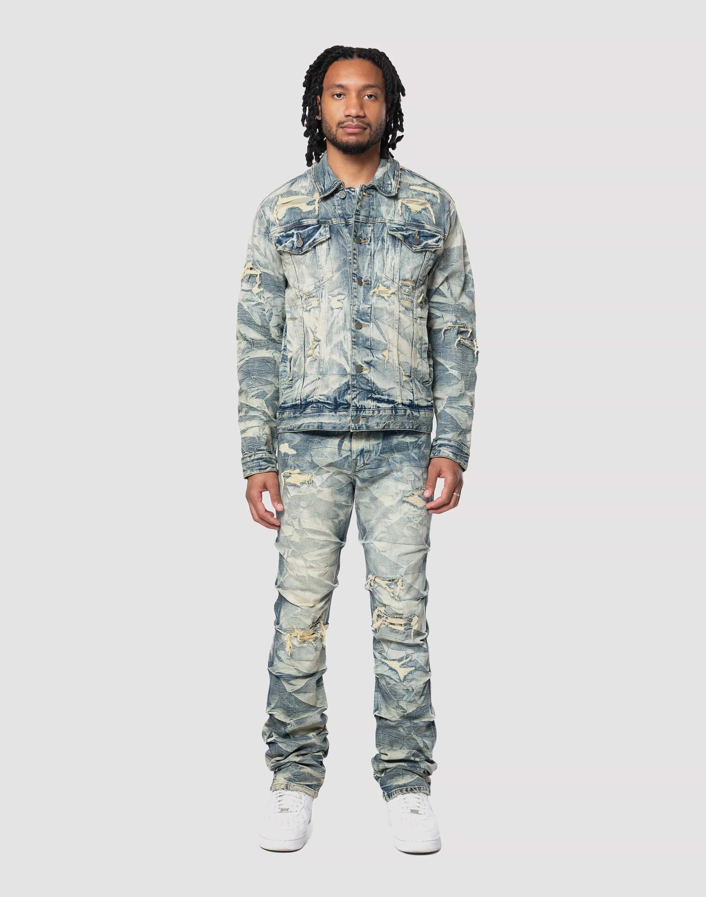 Grindhouse Lightning Effect Denim Jacket Virtual Fit