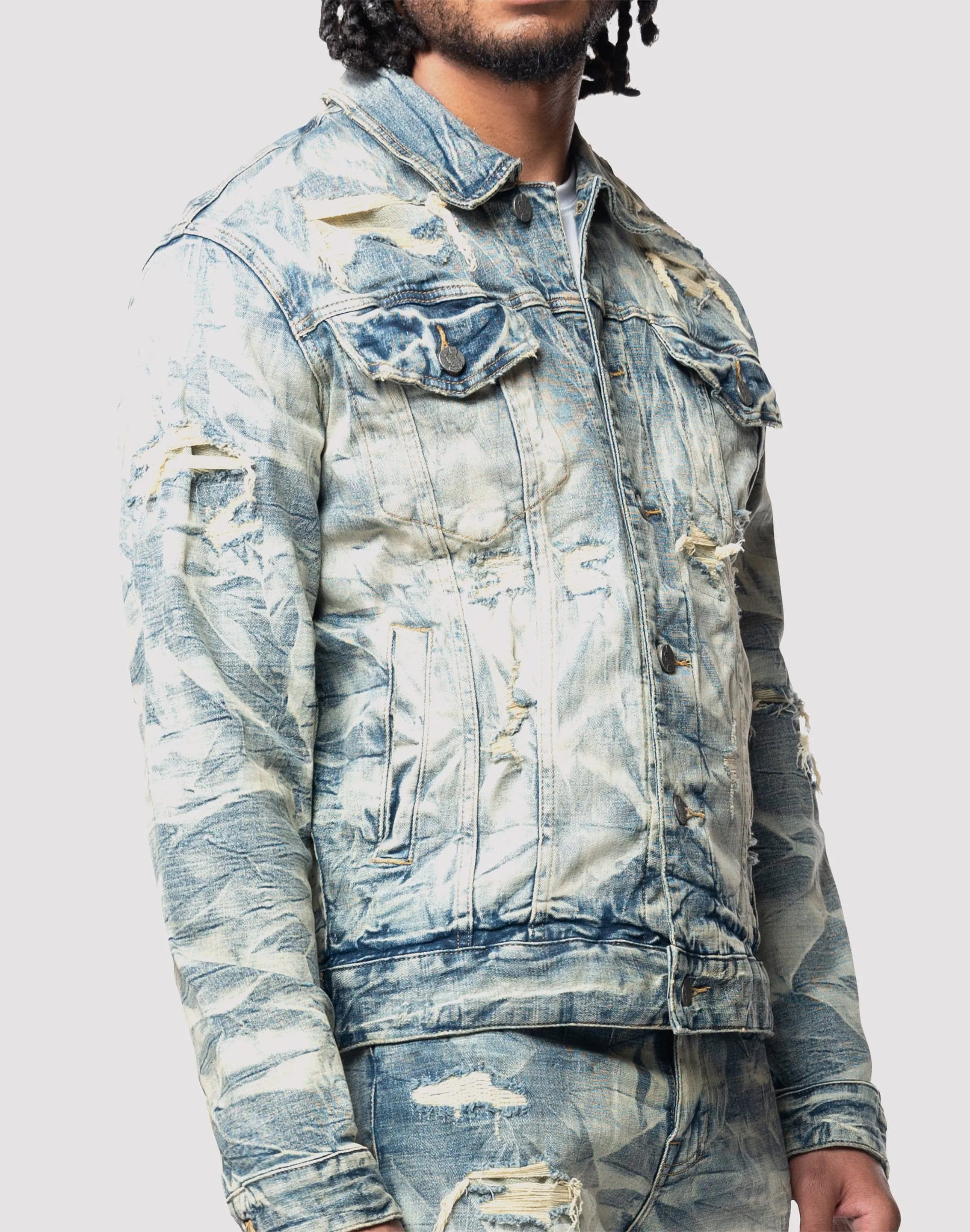 MoistureManagementSystem Street Glow Grindhouse Lightning Effect Denim Jacket