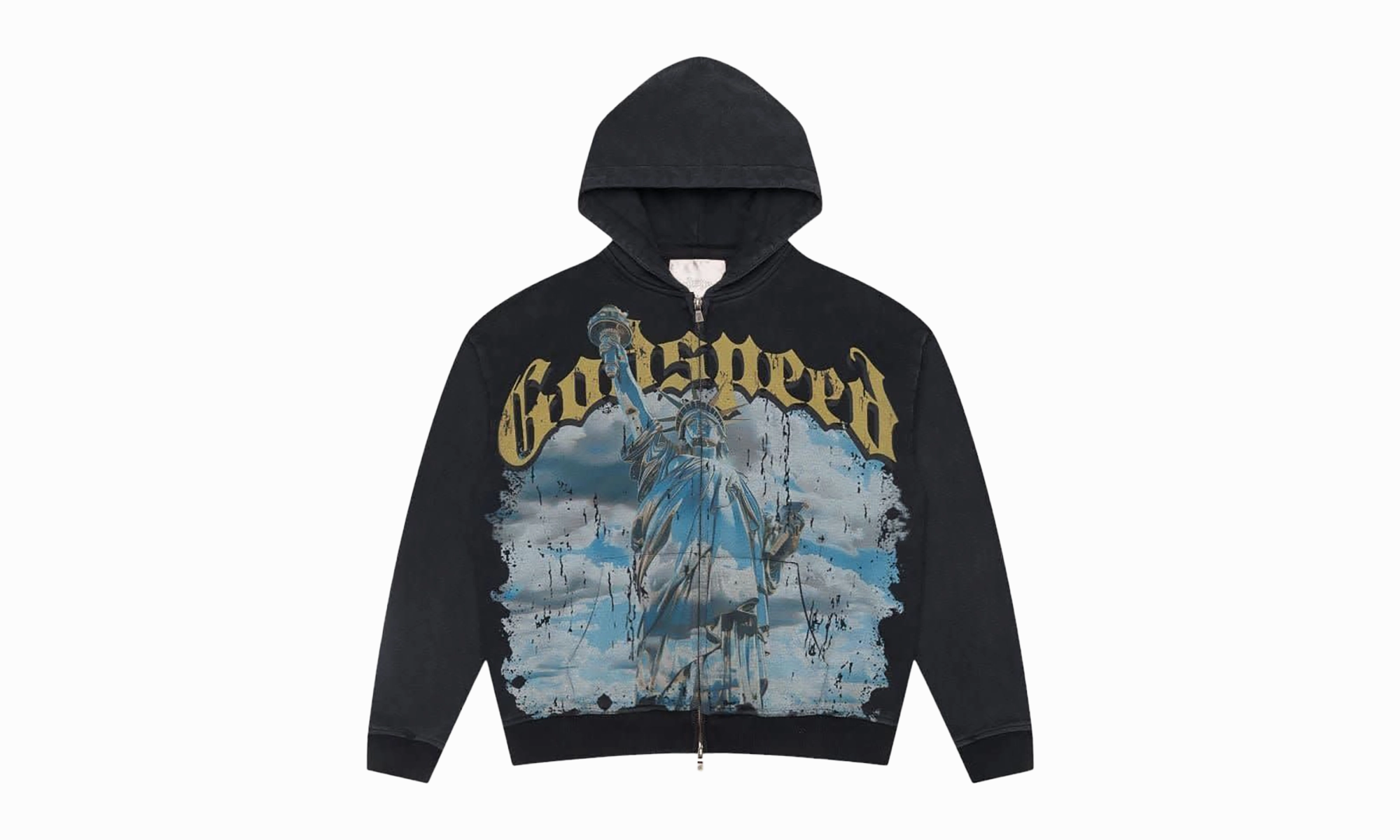 Chrome Liberty Zip Hoodie "Black Wash" Gym Safe QuickReleaseFastenings