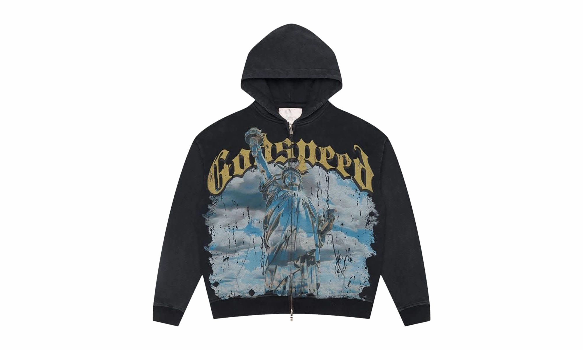 Chrome Liberty Zip Hoodie "Black Wash" Wrinklefree