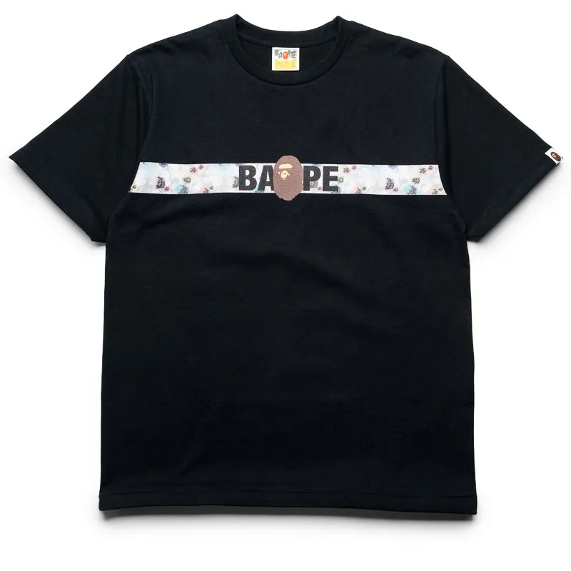 A Bathing Ape Floral Camo Tape Tee - Black Retro Prints