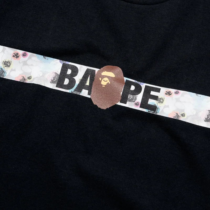 A Bathing Ape Floral Camo Tape Tee - Black Spa day cotton material