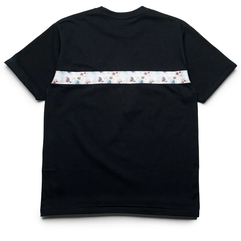 Beach Style adjustable sleeves A Bathing Ape Floral Camo Tape Tee - Black