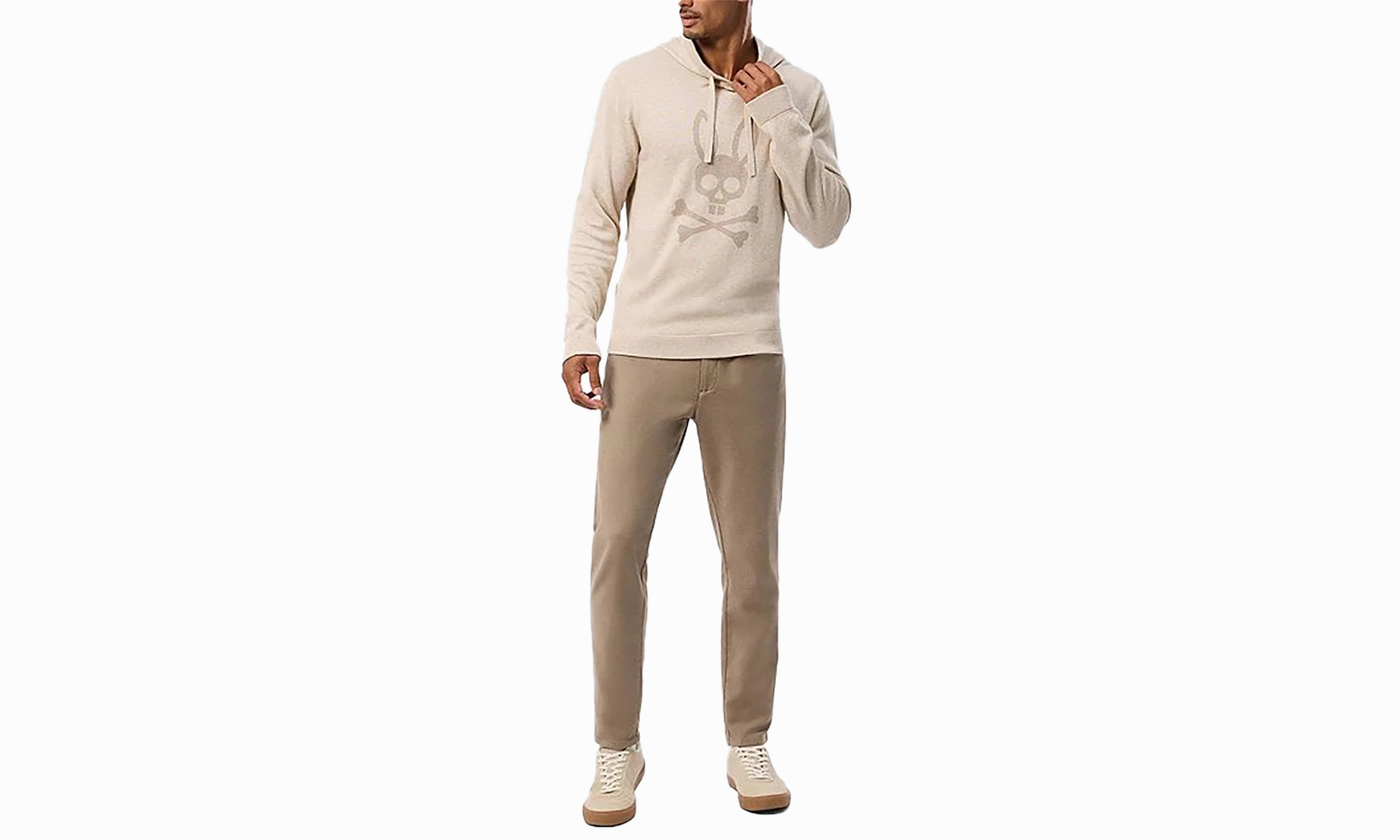 Leonard Printed Merino Blend Sweater Hoodie "BROWN"