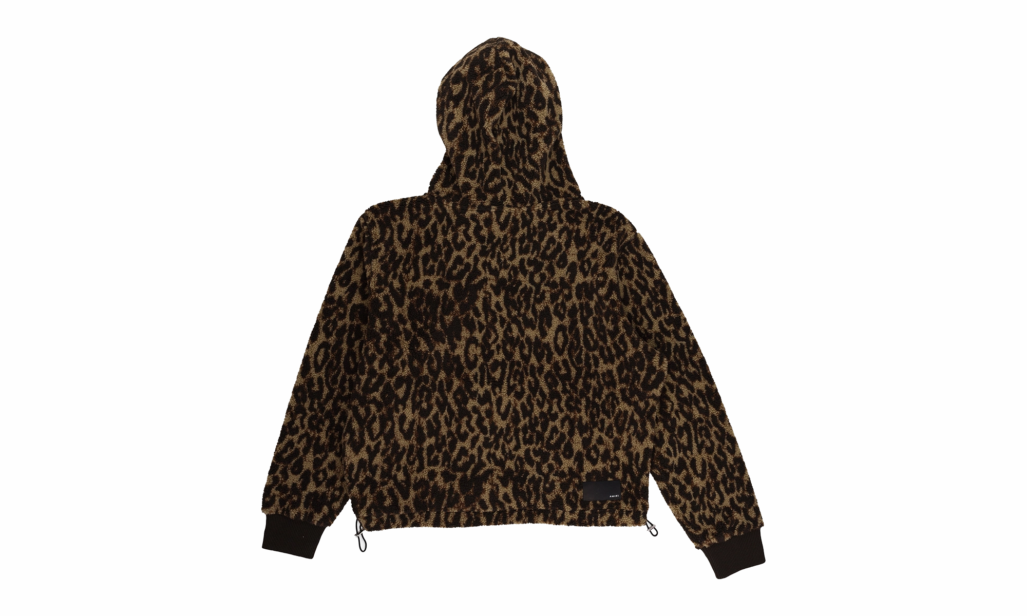 LEOPARD FLEECE POLAR HOODIE "Brown"