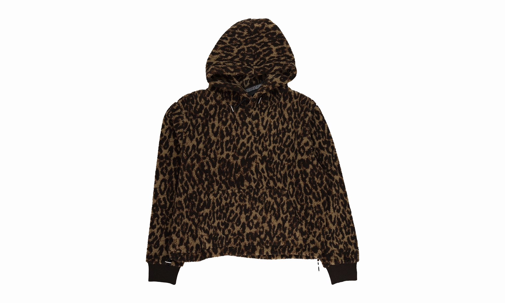 LEOPARD FLEECE POLAR HOODIE "Brown"