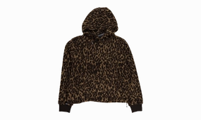 LEOPARD FLEECE POLAR HOODIE "Brown"