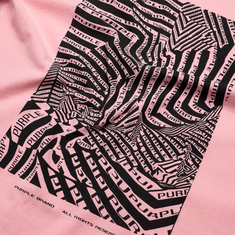 Fringe Detail Purple Brand OP-Art Tee - Pink