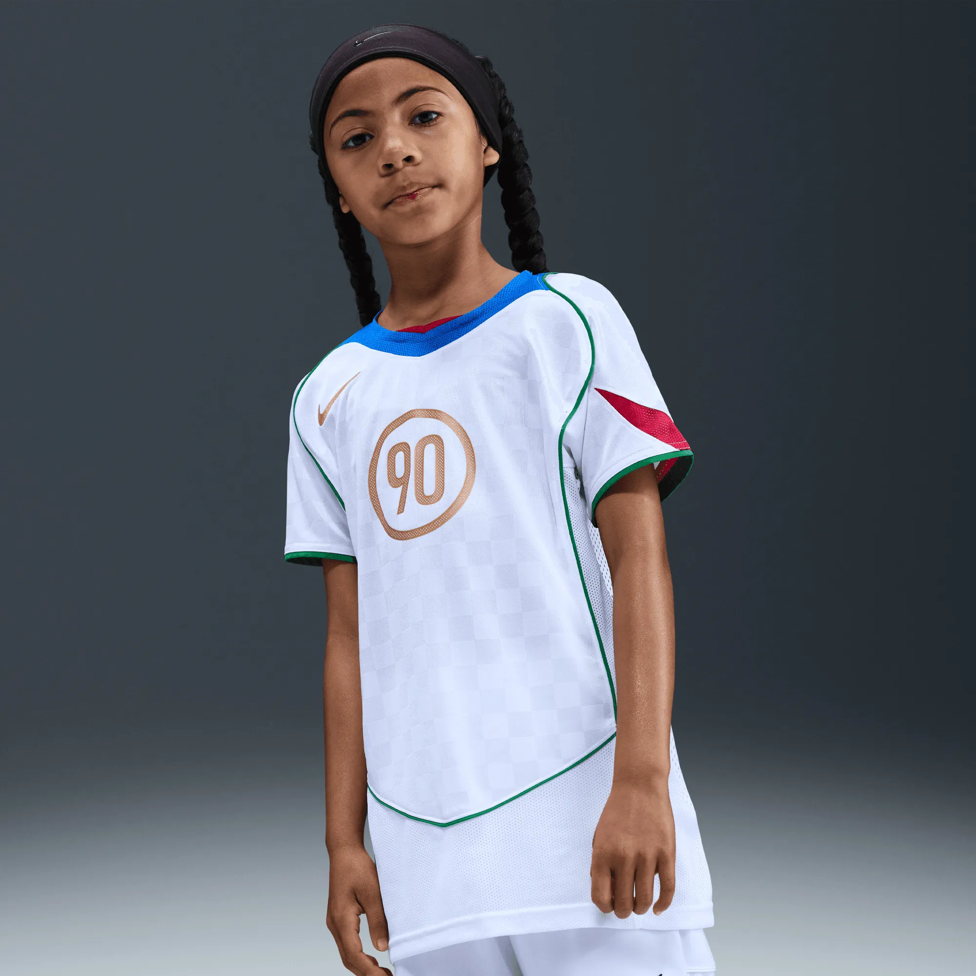 KIDS TOTAL 90 DRI-FIT SOCCER JERSEY - WHITE / ITALY BLUE SoftTouchLining
