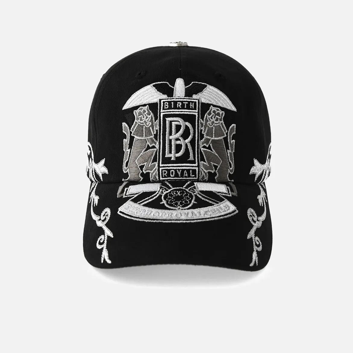 DOUBLE LION EMBROIDERED BASEBALL CAP - BLACK Moon Beam