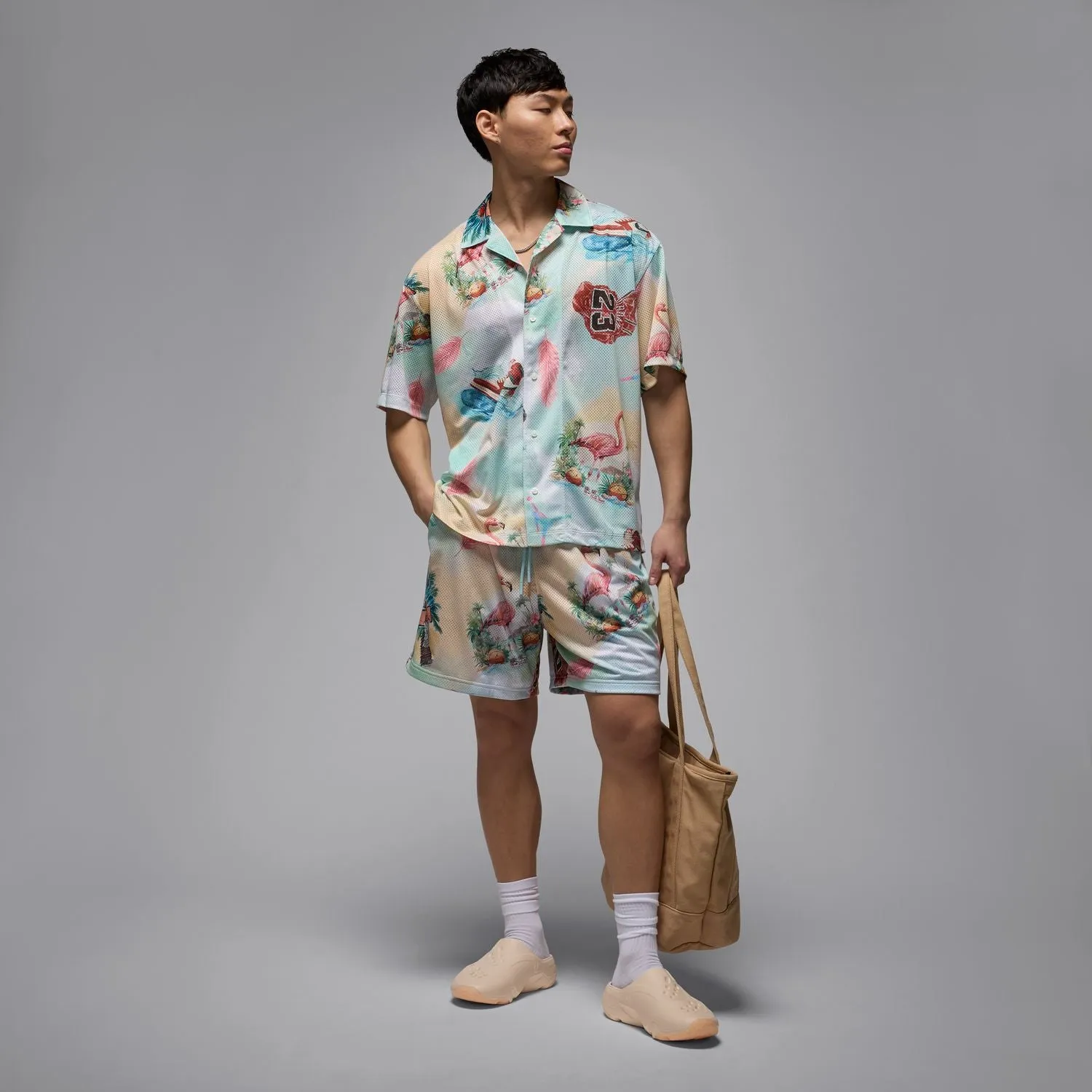 Cool Nylon Commute Ease MJ AOP Camp Shirt - Mens