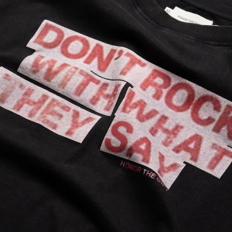 family venue event Neutral Tone Honor The Gift What They Say Tee - Black