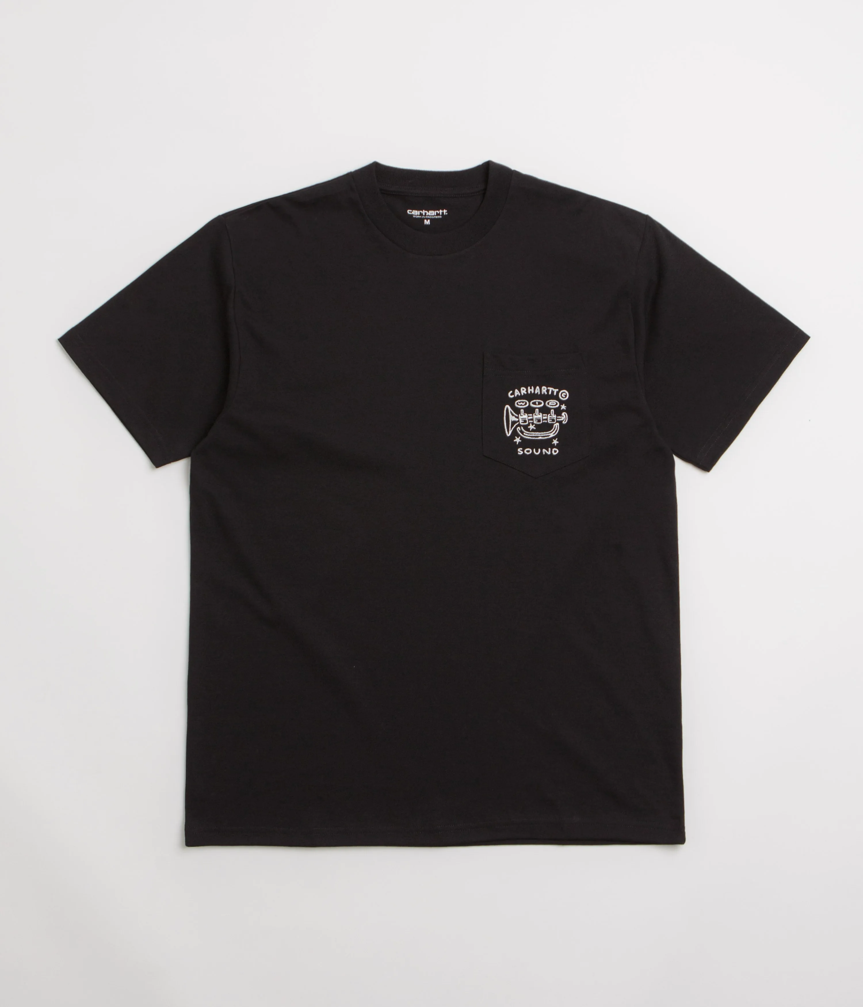 Carhartt Fragments Pocket T-Shirt - Black / White Short Length straight legs