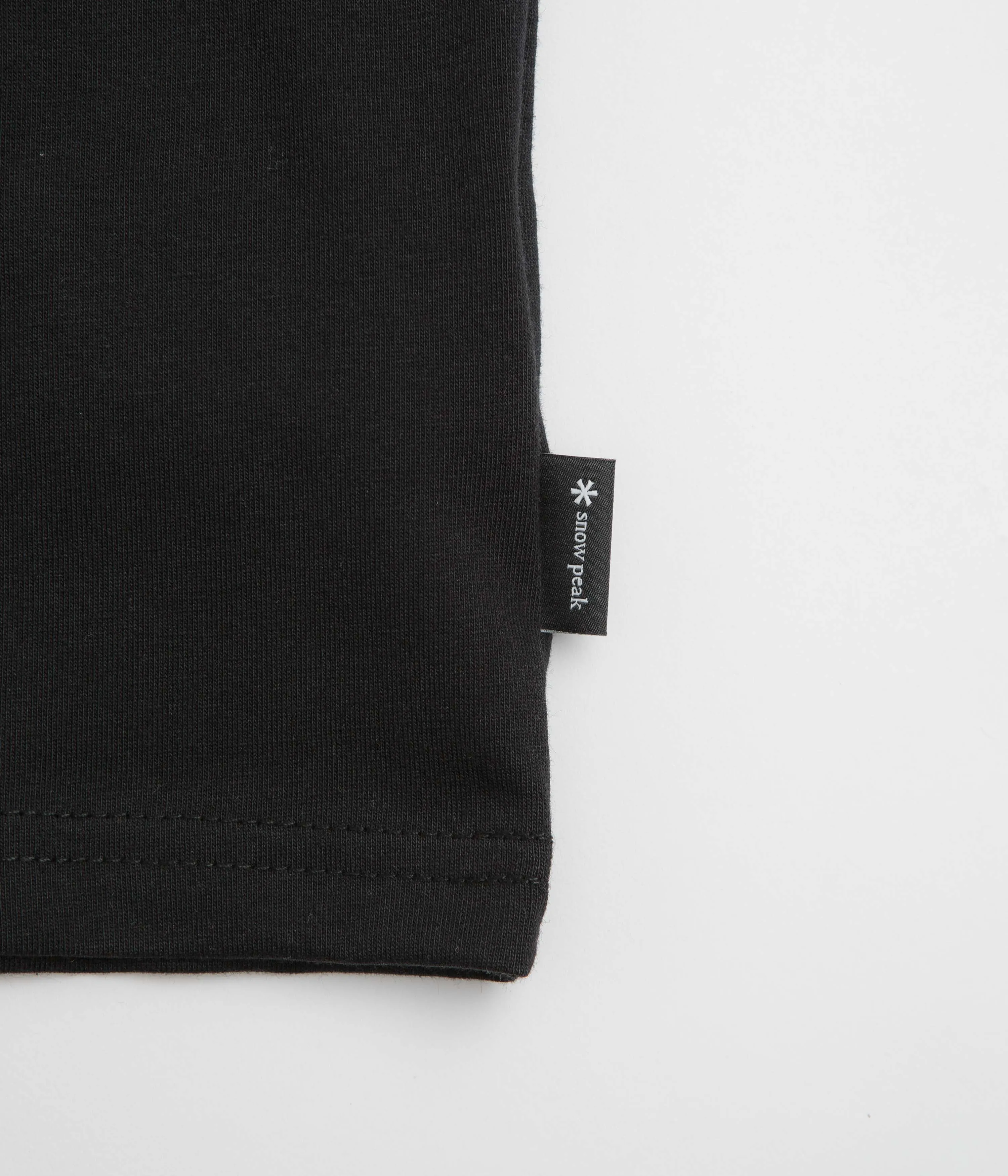 Snow Peak Chest Logo T-Shirt - Black hoodie silhouette Male