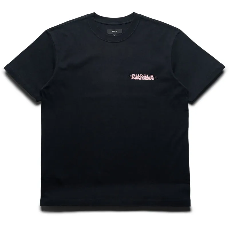 Purple Brand Scattered Wordmark Tee - Black Minimalist Look graduation