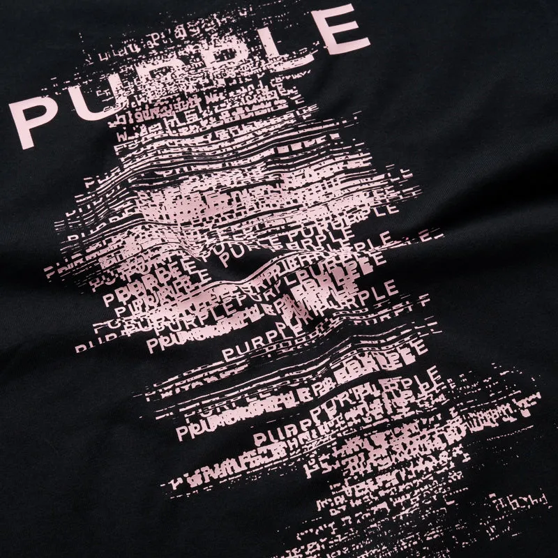 Purple Brand Scattered Wordmark Tee - Black swimming venue countryside