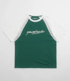 jogger pants silhouette sports venue event Yardsale Daze T-Shirt - Green