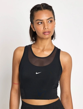 Layer Ready Built In Support Pro Dri-FIT Cropped Tank Top - Black/White