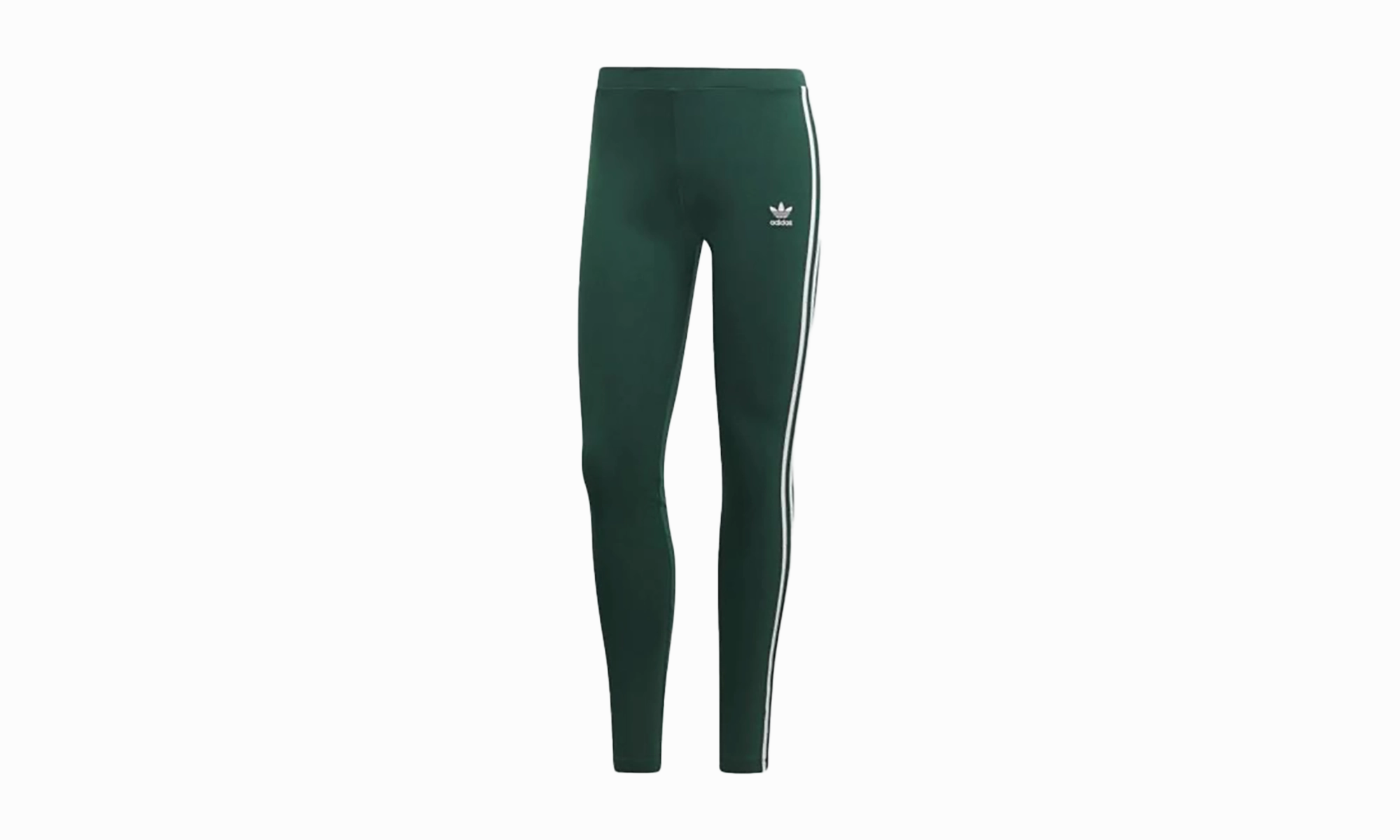 BreathableLining smooth zipper Originals 3-Stripes Leggings "Collegiate Green"
