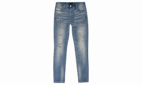 Easy Wearing LIGHT WASH DISTRESSED SKINNY JEANS "Blue"