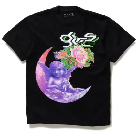 Always On Tour Girls Will Save Angel Tee - Black Lace trim