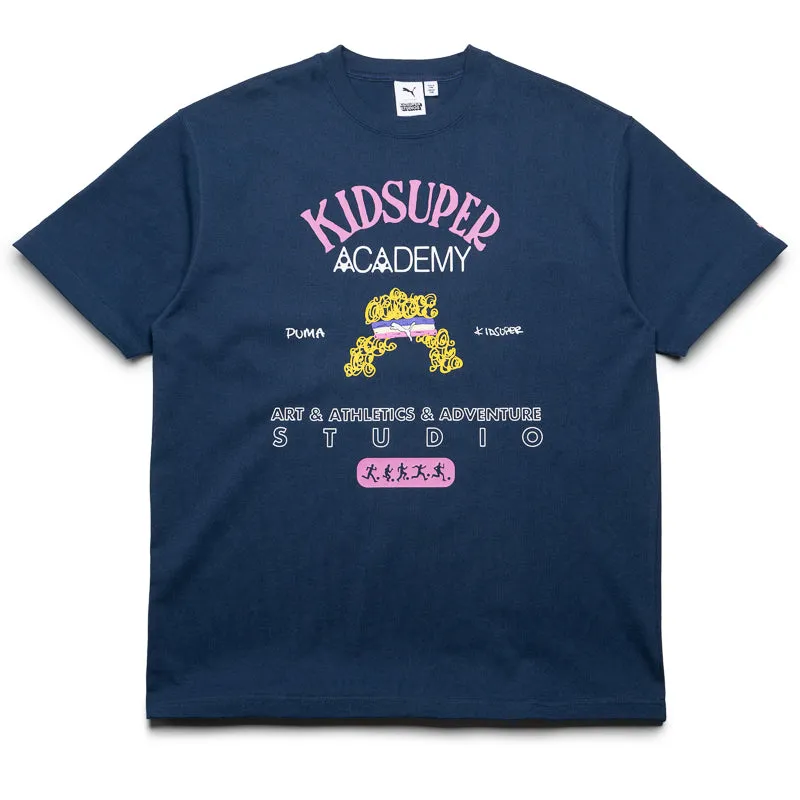 Floral Pattern topstitching KidSuper x Puma Graphic Tee - Club Navy