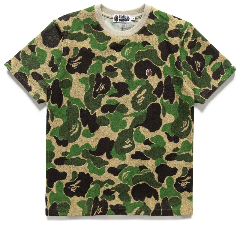 pajama pants silhouette Abstract Pattern A Bathing Ape ABC Camo Pile Jacquard One Point Tee - Green